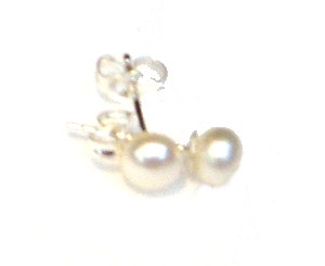 White 5mm Pearl Stud Earrings