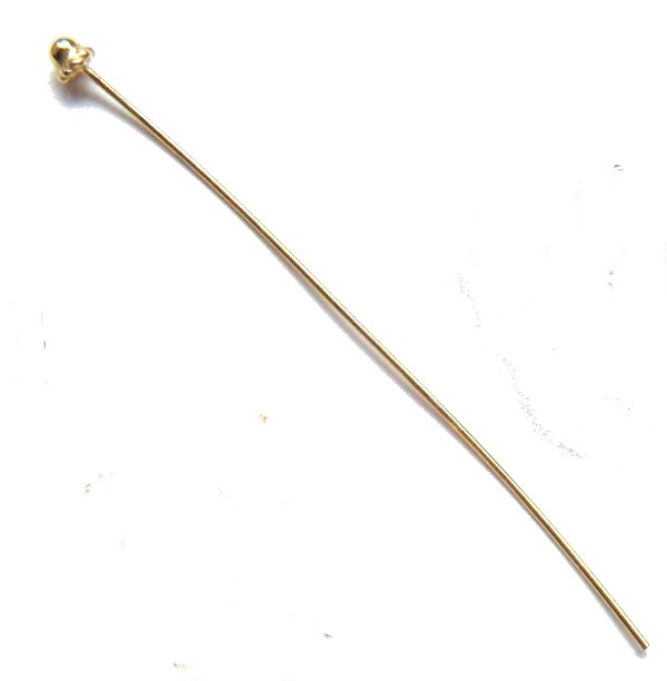 Vermeil 62mm Headpin with Fancy Head
