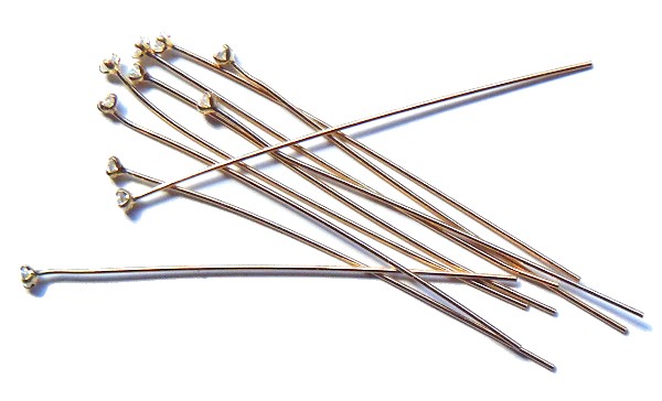 Vermeil Headpins with Zircons