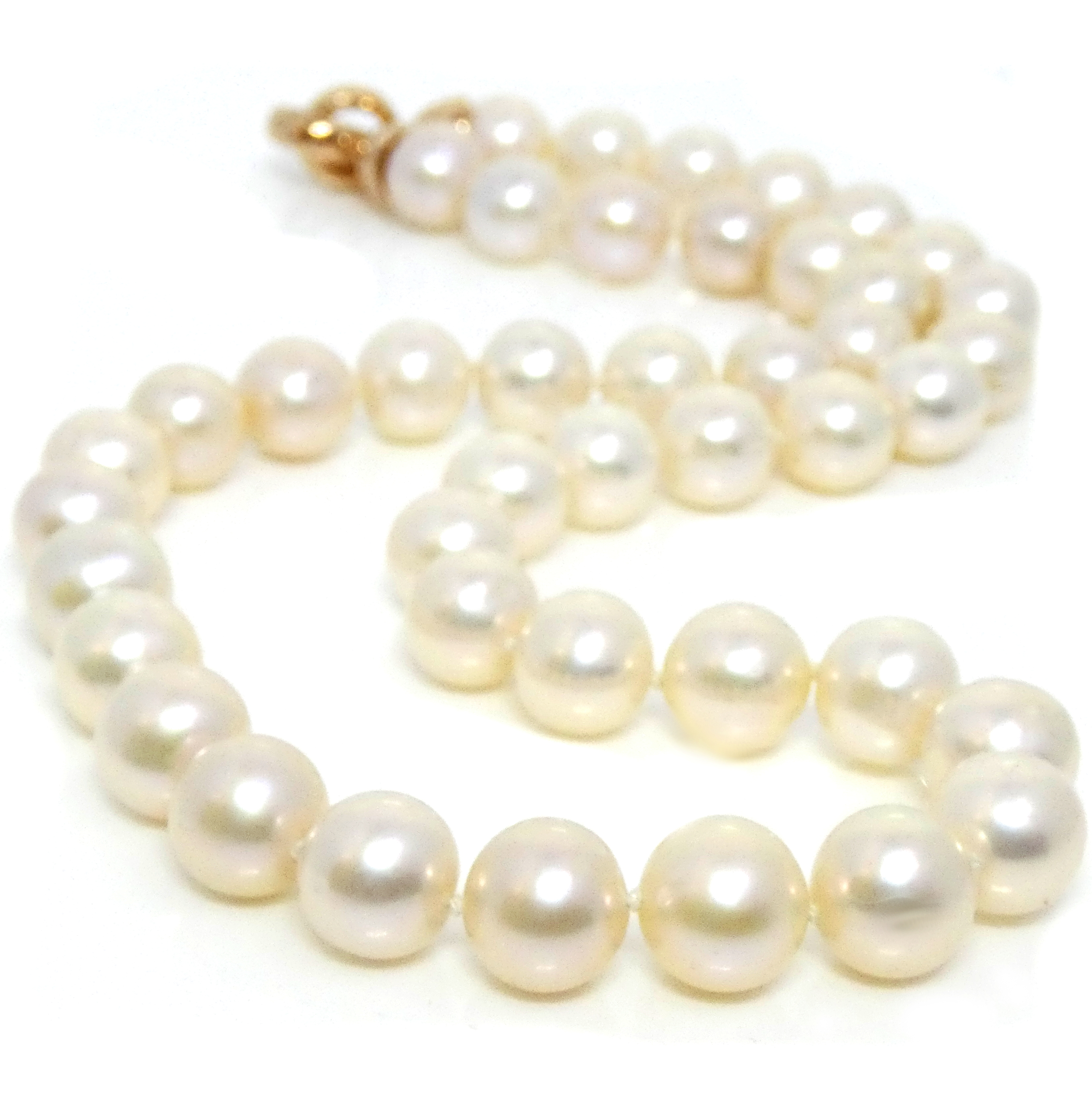 Gold and Peach Pearl Necklaces, Pearlescence