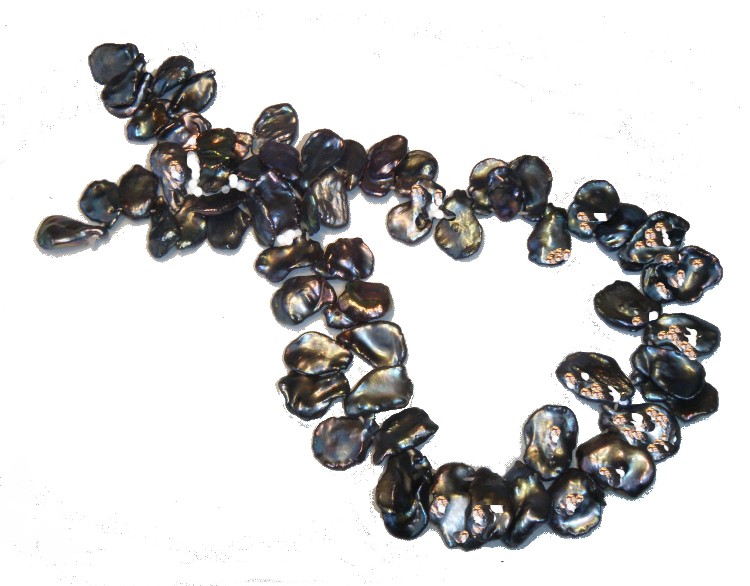 Black Peacock 17-20mm Petal Keishi Pearls