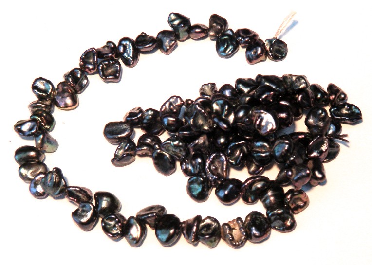 Black 6-7mm Keishi Pearls