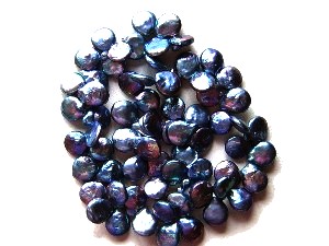 Black Top Drilled Coin Pearls