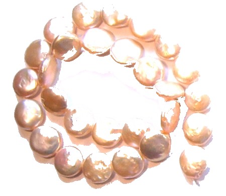 Peach 14mm Coin Pearls