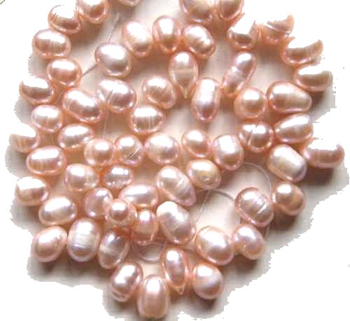 Peach Top Drilled 8-9mm Elliptical Pearls