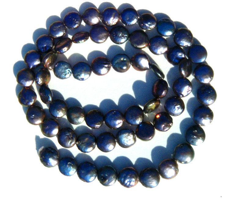 Black 7.5mm Coin Pearls