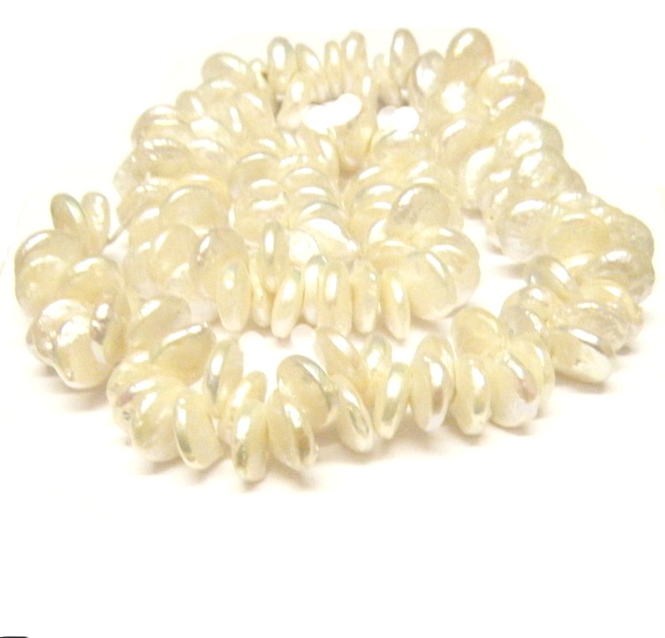 White Off-Centre Drilled Coin Pearls