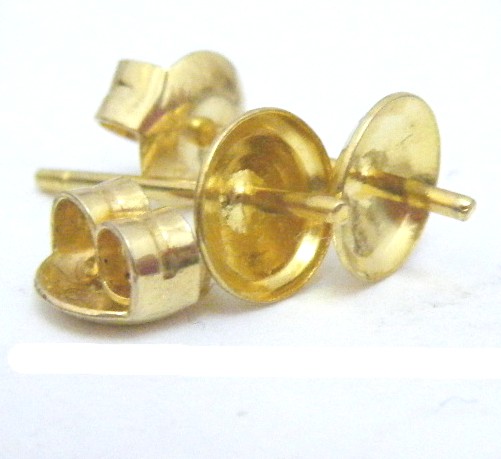 Vermeil Pearl Large Cup Ear Wire