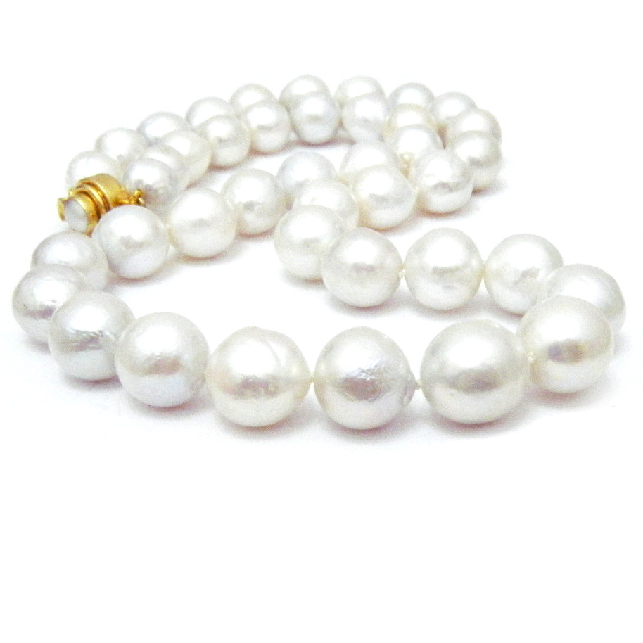 White pearl necklaces